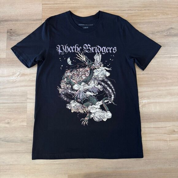 Phoebe Bridgers Dragon Graphic Black Shirt Size Large Ethereal Indie Acoustic - Picture 1 of 4